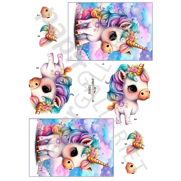 3D By Papirgalleriet.dk - Enhjrning 13906