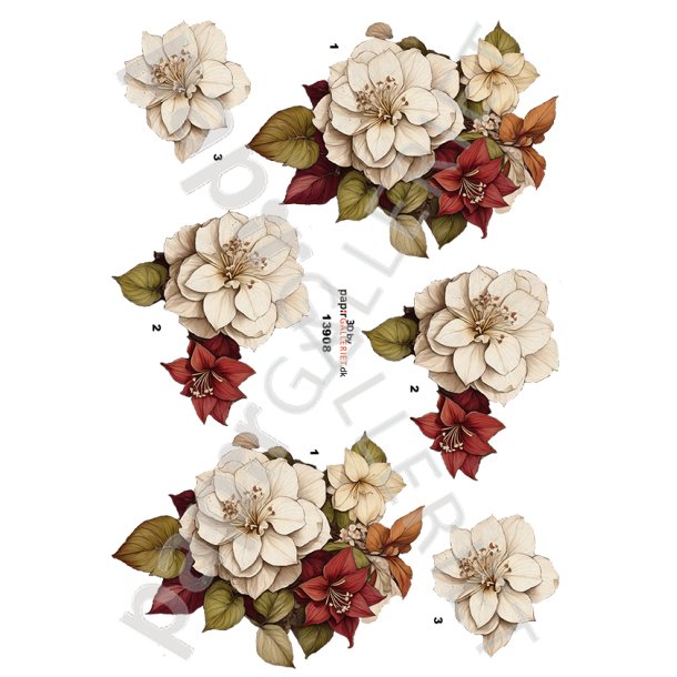 3D By Papirgalleriet.dk - Blomster 13908