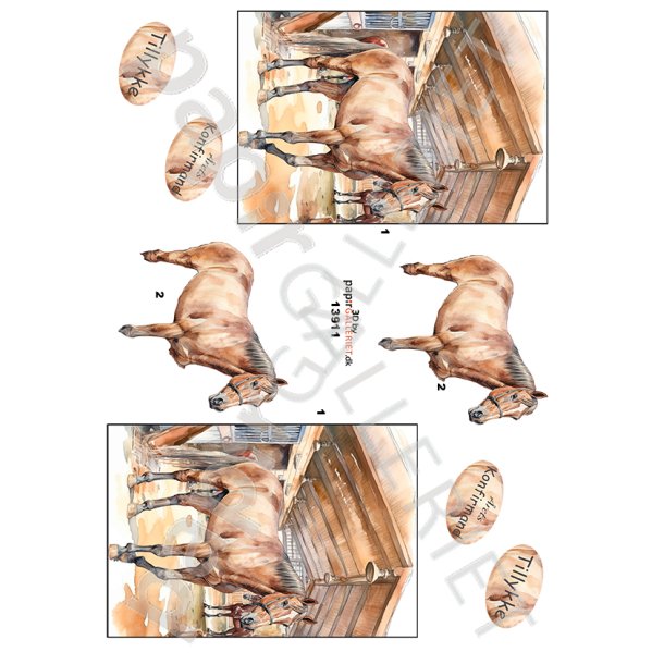 3D Ark By Papirgalleriet.dk - Heste 13911