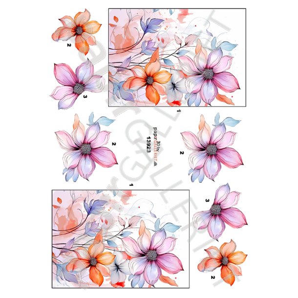 3D By Papirgalleriet.dk - Blomster 13923