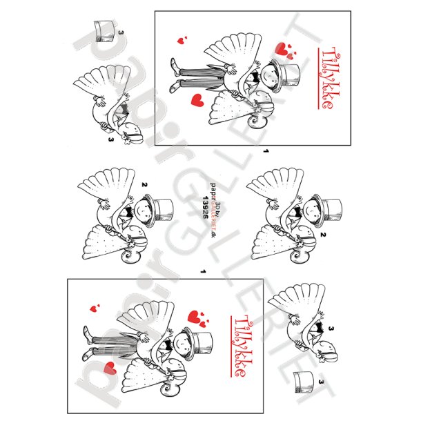 3D By Papirgalleriet.dk - Bryllup  - 13926