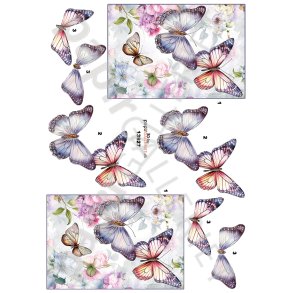 3D By Papirgalleriet.dk - Blomster & Sommerfugl - 13927