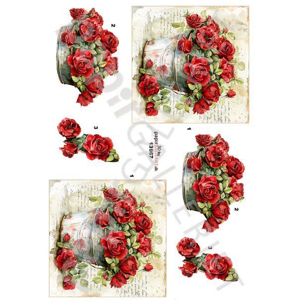 3D Ark By Papirgalleriet.dk Roser 13967