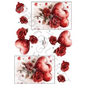 3D Ark By Papirgalleriet.dk Roser & Hjerter 13969