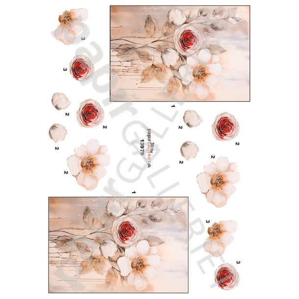 3D Ark By Papirgalleriet.dk Blomster 13979