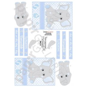 3D Dan-Quick Baby - Barnedb - BabyShower Elefant Bl 89121