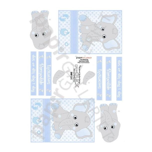 3D Dan-Quick Baby - Barnedb - BabyShower Elefant Bl 89121