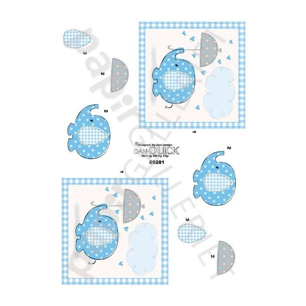 3D Dan-Quick Baby - Barnedb - BabyShower Elefant Bl 89281
