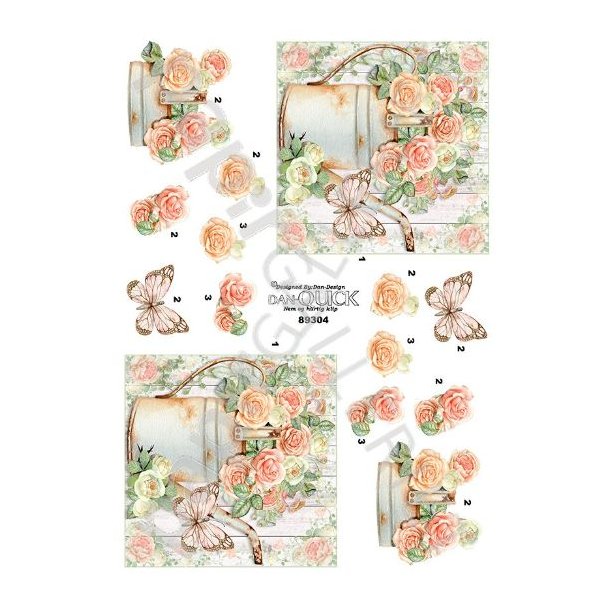3D Dan-Quick Blomster - Kande - Vintage  89304