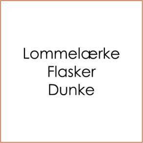 Lommelærke/Flasker/Dunke