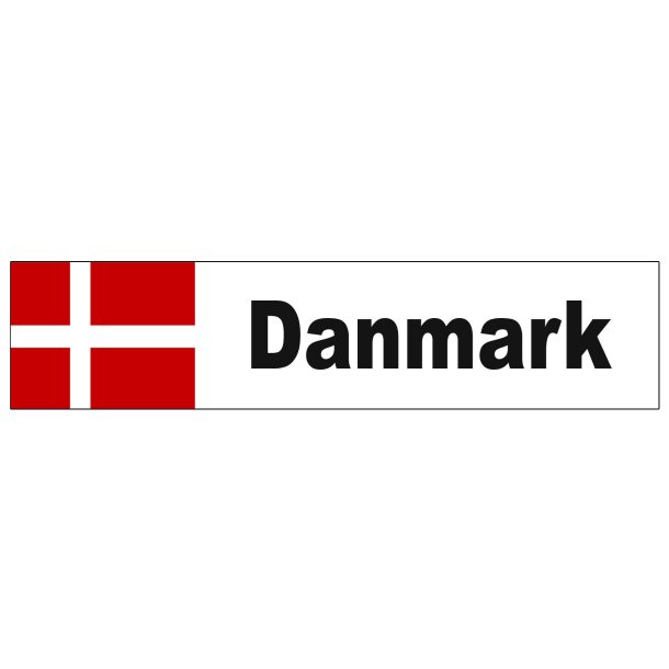 Dannebrog Flag &amp; DK  Klistermrke / Stickers - Udendrs Vinyl 4 x 16 cm 
