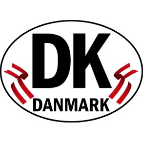Dannebrog DK  Klistermrke / Stickers - Udendrs Vinyl 11 x 8.3 cm 