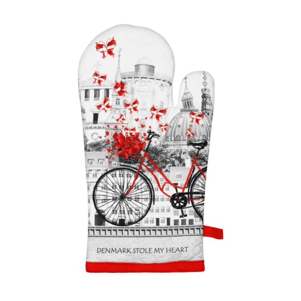 Grillhandske Denmark Stole My Heart - 100 % Organisk Bomuld