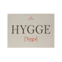 Viskestykke Hygge Med Hjerte Print - 100 % Organisk Bomuld