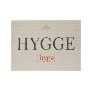 Viskestykke Hygge Med Hjerte Print - 100 % Organisk Bomuld