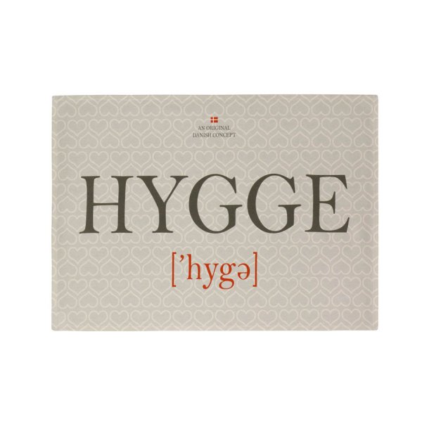 Viskestykke Hygge Med Hjerte Print - 100 % Organisk Bomuld
