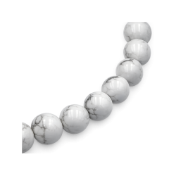 Armb�nd Hvid Howlite Med Hjerte Dannebrog Flag 