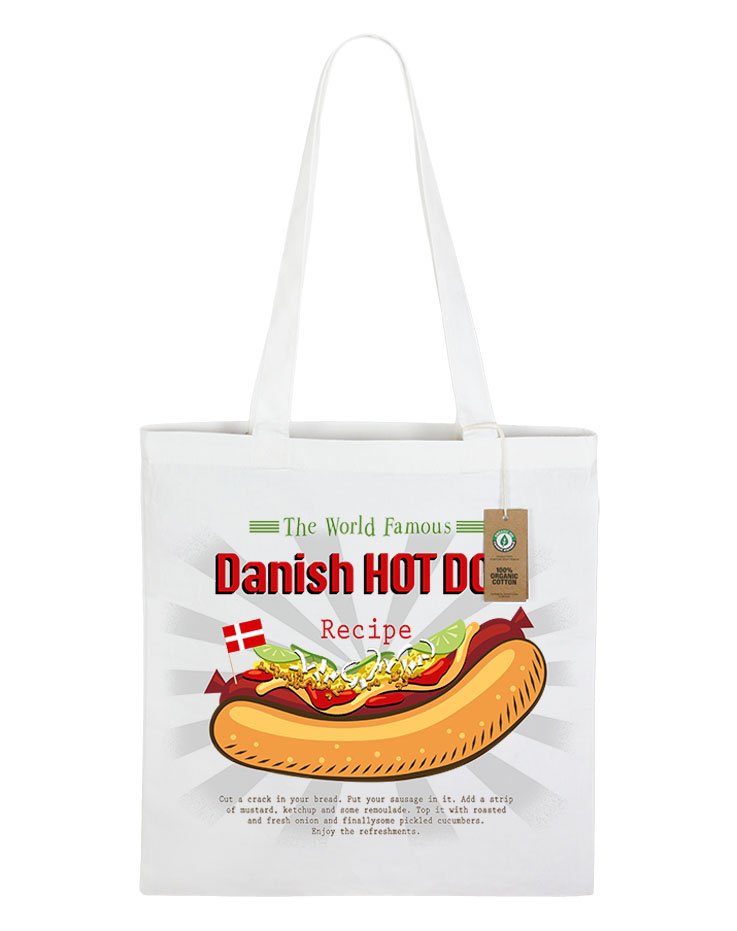 Let at forstå Bedrift Leeds Mulepose Økologisk Bomuld - Danish Hot Dog - Tasker / Poser - Papirgalleriet