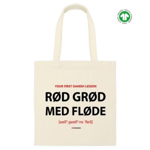 Mulepose kologisk Naturfarvet Bomuld - Rd Grd Med Flde
