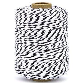 Bomuldssnor Twine Sort/Hvid 2mmx50m 