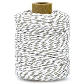 Bomuldssnor Twine Gr/Hvid 2mmx50m