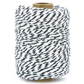 Bomuldssnor Twine Grn/Hvid 2mmx50m