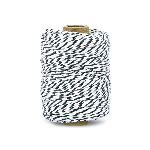 Bomuldssnor Twine Grn/Hvid 2mmx50m
