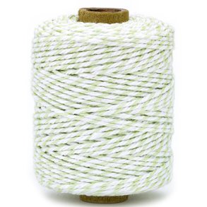 Bomuldssnor Twine Mint/Hvid 2mmx50m