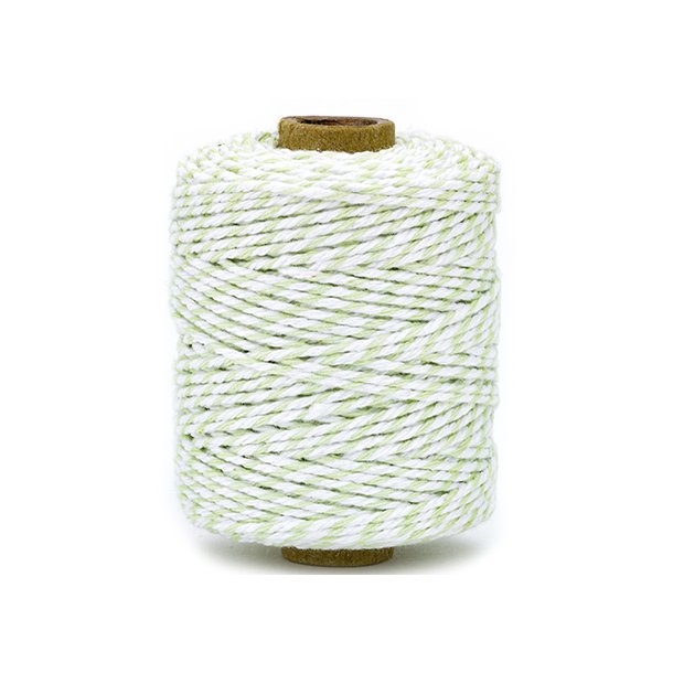 Bomuldssnor Twine Mint/Hvid 2mmx50m