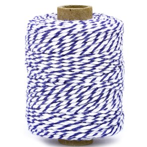 Bomuldssnor Twine Konge Bl/Hvid 2mmx50m