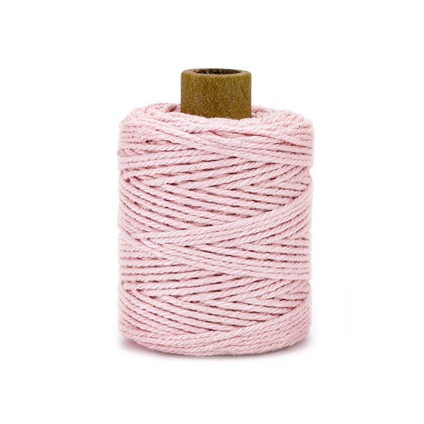 Bomuldssnor Lyserd/Rosa 2mmx50m
