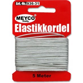 Meyco Elastiksnor 1mm Slv 5m 936-31