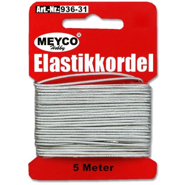 Meyco Elastiksnor 1mm Slv 5m 936-31