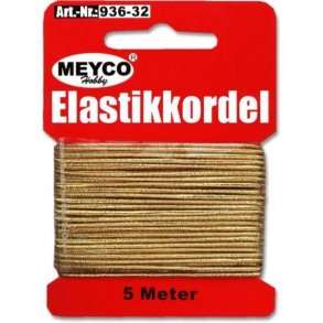  Elastiksnor 1mm Guld 5m 936-32