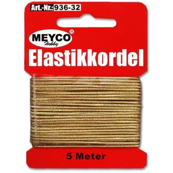  Elastiksnor 1mm Guld 5m 936-32