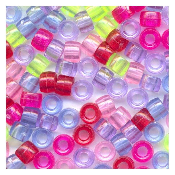 Pony Beads Transparent 4x7mm 500 stk