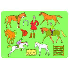 Stencil Tegn / Male Skabelon Heste 