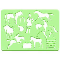 Stencil Tegn / Male Skabelon Heste 