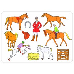 Stencil Tegn / Male Skabelon Heste 