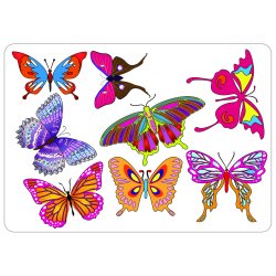 Stencil Tegn / Male Skabelon Sommerfugle