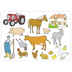 Stencil Tegn / Male Skabelon Bondeg�rds Dyr