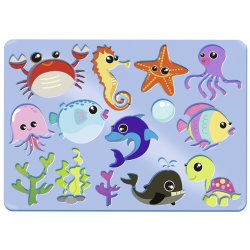 Stencil Tegn / Male Skabelon Havets Dyr