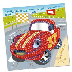 Mosaik Foam / Mosgummi Glitter Race Car / Racer Bil