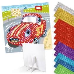 Mosaik Foam / Mosgummi Glitter Race Car / Racer Bil