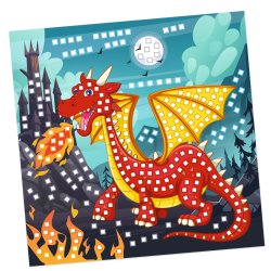 Mosaik Foam / Mosgummi Glitter Drache / Drage