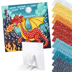Mosaik Foam / Mosgummi Glitter Drache / Drage