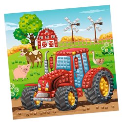Mosaik Foam / Mosgummi Glitter Traktor