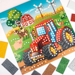 Mosaik Foam / Mosgummi Glitter Traktor