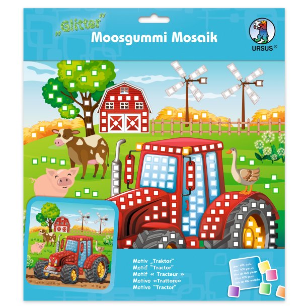 Mosaik Foam / Mosgummi Glitter Traktor