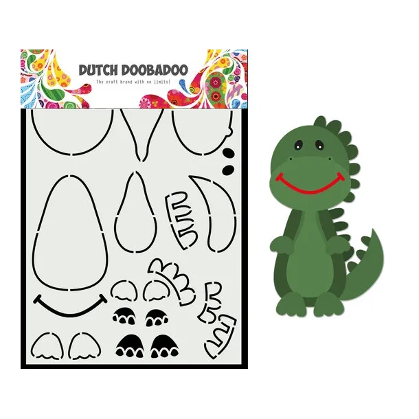 Stencil Plastik Tegneskabelon - Byg Selv Dinosaur